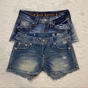 SET OF TWO SHORTS ROCK REVIVAL & MISS ME